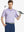 MAELREG Men's Performance Jersey Print Polo in Purple Wine Glass – front half-body with golf pose