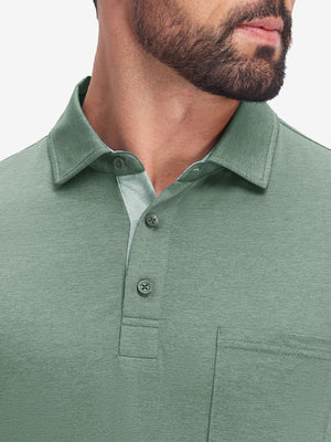 Performance Heather Contrast Collar Polo Shirts