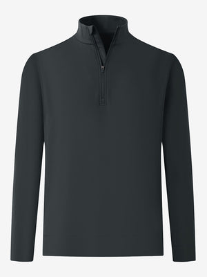 Ultra-Soft Brushed Fleece Lining Quarter Zip Sweatshirt in dark grey, 3D product view