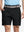 Front waist to knee view of black water resistant golf 7 inch shorts, clean athletic fit.