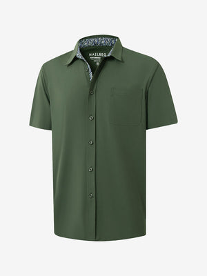 Cool Print Plain Button Up Shirts