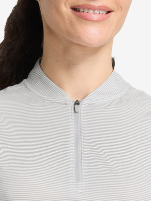 Women‘s Q-Zip Pin Striped Golf Shirts