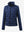 Women's lightweight fleece-lined puffer jacket in navy, clean 3D front view with a modern shape.