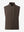 Water-resistant fleece golf vests in coffee brown, front 3D view highlighting clean structure and fabric