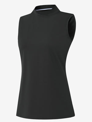 Women's Moisture-Wicking Mock Neck Sleeveless Golf Tops