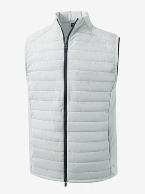 Lightweight Water Resistant Puffer Vest in light grey heather, 3D product view