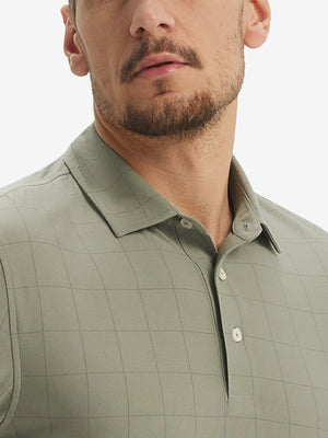 Performance Reflective Checked Collar Golf Shirt