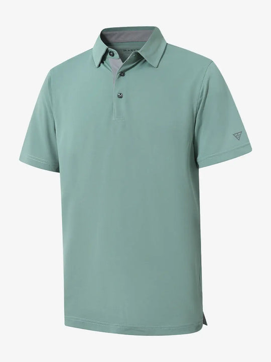 3D view showcasing BERYL GREEN Ventilated Pique Performance Polo design