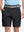 Front waist to knee view of black water resistant golf 9 inch shorts, clean athletic fit.