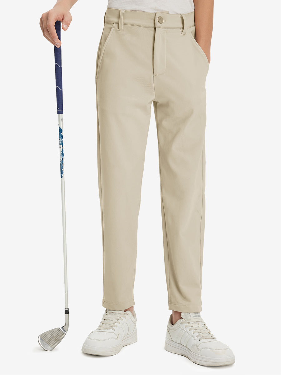 Boys Stretch Fleece Lined Casual Golf Pants