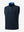 3D front view of the print collar quarter zip golf vest in navy, sleek and sporty design.