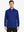 Front half-body view of model wearing KLEIN BLUE Long Sleeve Solid Jersey Polo