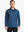 Front half-body view of model wearing BLUE Long Sleeve Solid Jersey Polo