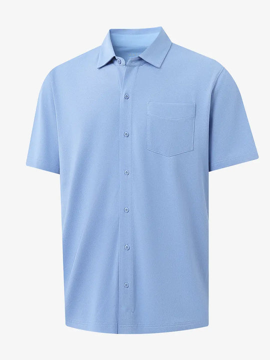 3D rendering of LIGHT BLUE Cotton Blend Plain Shirt.