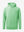 3D front view of the dry fit stretchy sweatshirts hoodie in light green, sleek and flexible design.