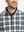 Upper front detail of Full print lightweight quarter zip pullover showing retro grey plaid accents