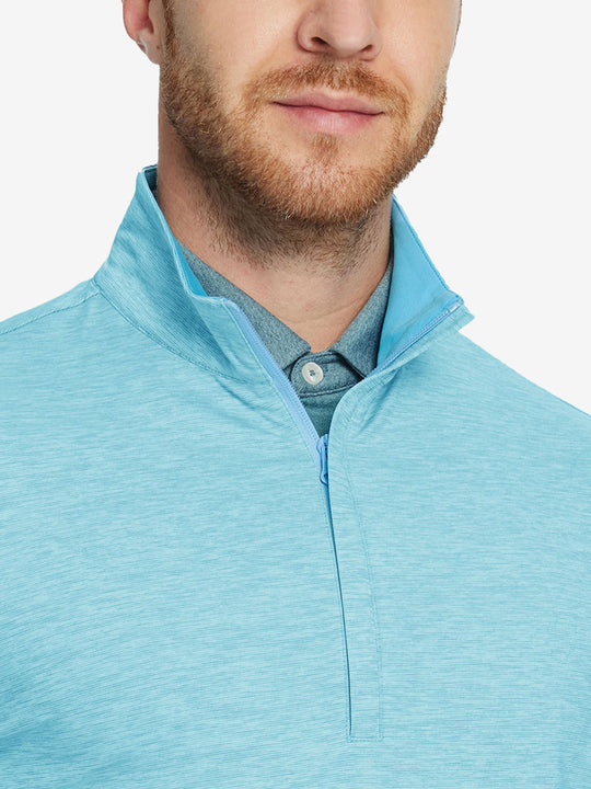 Heather Pinstripe Brushed Dry Fit Quarter Zip Pullover