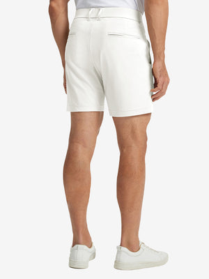 Back lower body view of the White Quick Dry Casual Shorts, showing clean lines and fit.