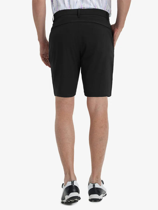 Back view of Player Fit Versatile Solid Shorts 9 Inch, showing tailored fit and clean lines – BLACK