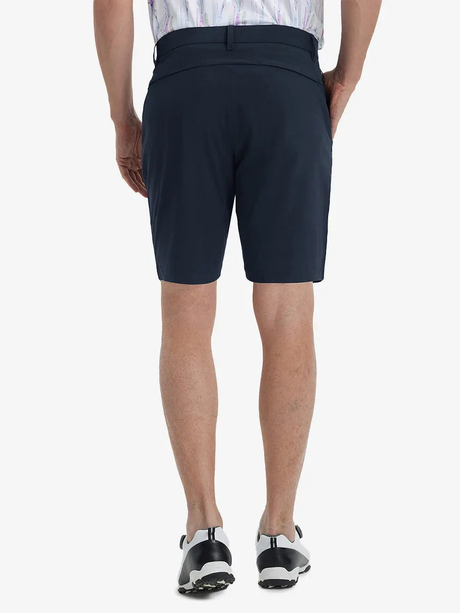 Back view of Player Fit Versatile Solid Shorts 9 Inch, showing tailored fit and clean lines – NAVY