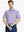 MAELREG Men's Performance Jersey Print Polo in Lavender Seaside Palm – front half-body with golf pose