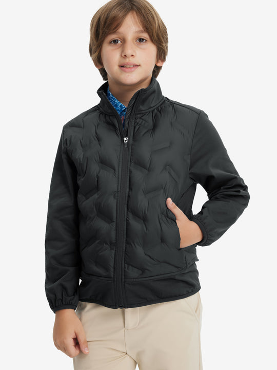 Boys Windproof Puffer Jacket with Pockets
