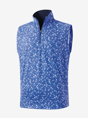 Full Print Quarter Zip Sleeveless Vest Pullover