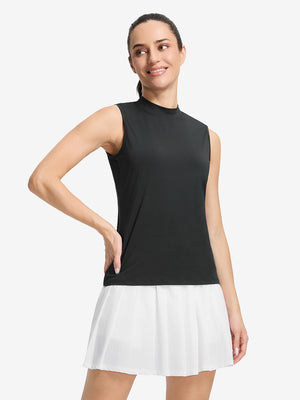 Women's Moisture-Wicking Mock Neck Sleeveless Golf Tops