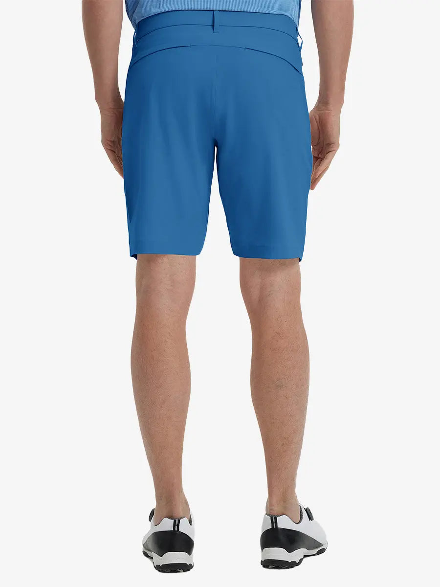 Back view of Player Fit Versatile Solid Shorts 9 Inch, showing tailored fit and clean lines – BLUE