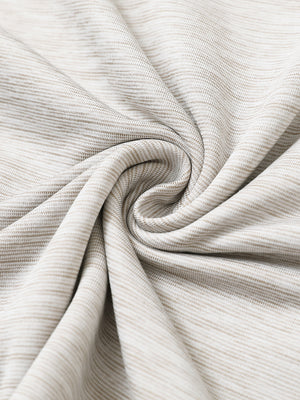 Taupe heather pinstripe brushed fabric detail of dry fit quarter zip golf pullover