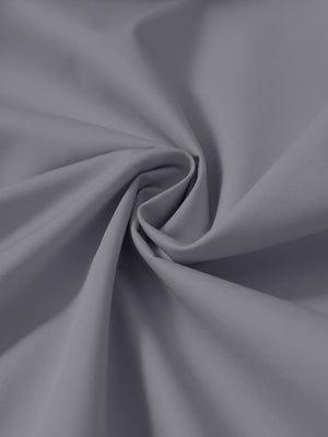 Close-up of neutral grey casual windproof bomber jacket fabric, smooth texture and windproof finish