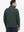 Back upper-body view of water-resistant zip up golf jacket on model, shown in dark green.