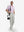 Front full body shot of model wearing silver gray breathable casual slacks with 4 pockets