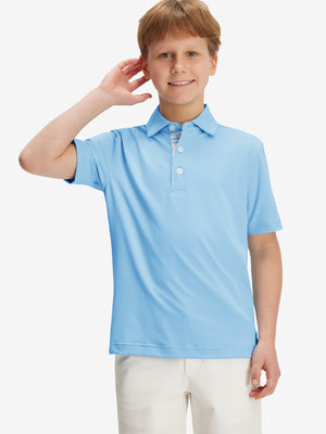 Boys Quick Dry Fit Athletic Solid Polo Shirts
