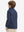 Back upper body of model wearing youth winter micro-fleece quarter zip pullover in navy