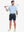Full-body front view of model holding golf club wearing NAVY Water Resistant Versatile 8 Pockets Shorts.