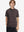 Front upper body of model wearing trendy boys stripe polo shirts, casual fit in brown stripe
