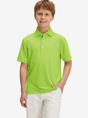 Boys Quick Dry Fit Athletic Solid Polo Shirts