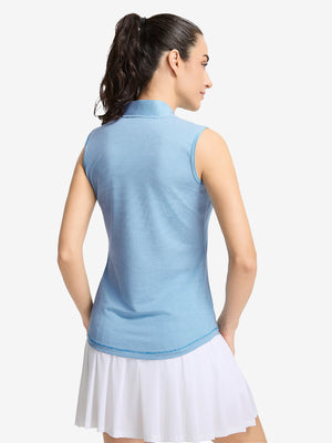 Women‘s Q-Zip Pin Striped Golf Shirts