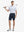 Full-body front shot of model holding golf club, wearing Player Fit Versatile Solid Shorts 9 Inch – NAVY