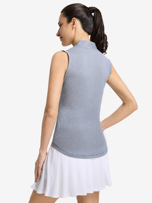 Women‘s Q-Zip Pin Striped Golf Shirts