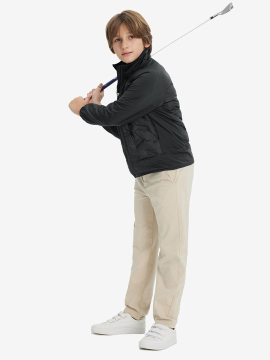 Boys Windproof Puffer Jacket with Pockets