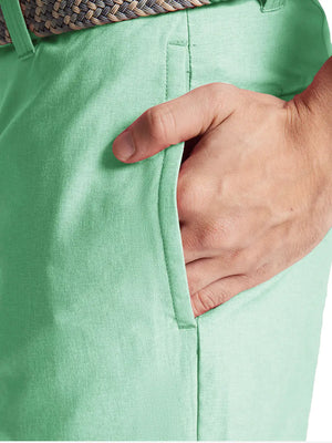 MINT GREEN 9 Inch Heather Performance Golf Shorts detail shot of right hand in side pocket