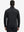 Back upper view of casual fleece lined quarter zip pullover in black, showing fit and seams.