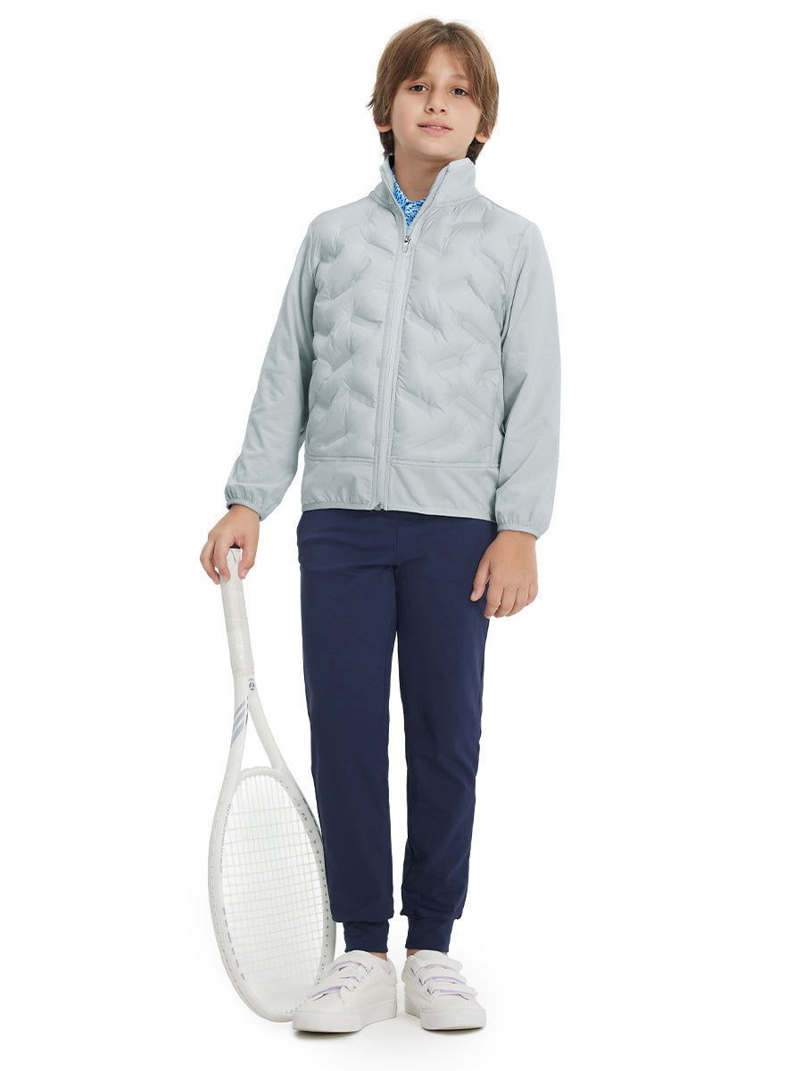 Boys Windproof Puffer Jacket with Pockets
