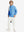 Full body model carrying a golf bag, wearing youth winter micro-fleece quarter zip pullover in sky blue