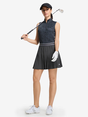 Women's Sleeveless Q-Zip Print Golf Shirts