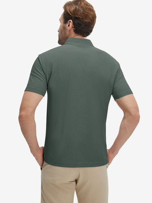 Moisture Wicking Heather Chest Pocket Golf Shirts