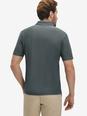 Moisture Wicking Heather Chest Pocket Golf Shirts