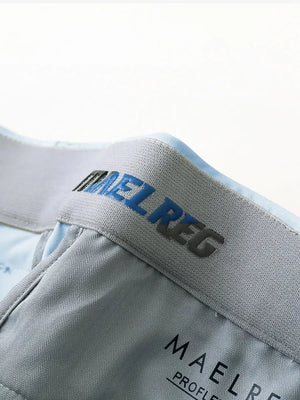 LIGHT BLUE Water Resistant Everyday Pants close-up of waistband inner logo detail
